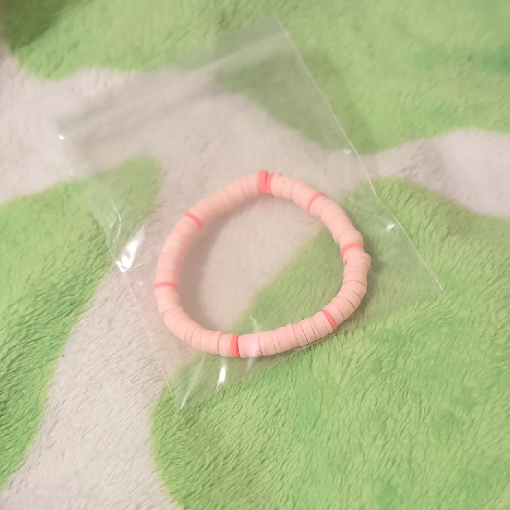 Pink Clay Beaded Bracelet
